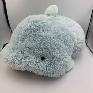 Pillow Pets Originals Blue Dolphin Squeaky 2010 Plush Stuffed Animal 18" Blue